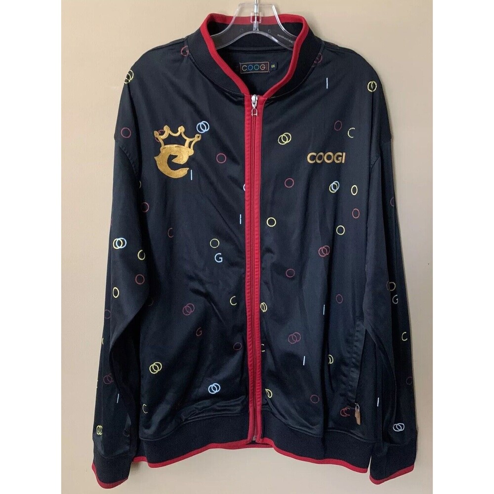 Coogi Size XXL Full Zip Up Jacket Coat Colorful Jogging Logo Embroidered B2